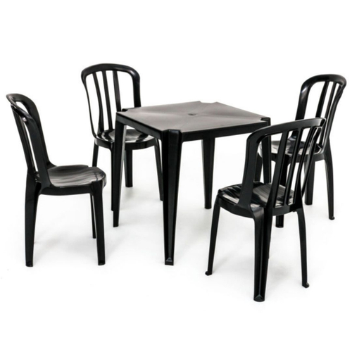 Conjunto de Mesa + 4 Cadeiras Plástico Tramontina