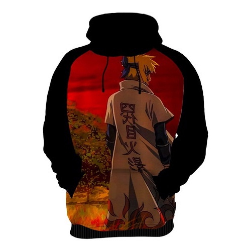 Blusa Jaqueta 3D Minato Namikaze Quarto Hokage Naruto Anime Touca Cang