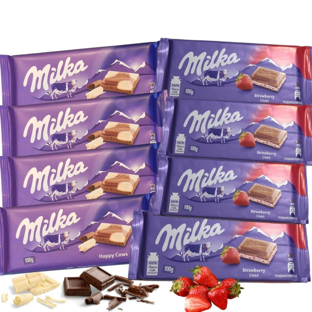 Chocolate Milka 8 Sabores - 4 Mesclado e 4 Recheio Morango em Promoção ...