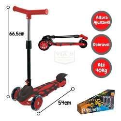 Patinete Scooter Infantil Power Vermelho 3 Rodas 40kg Dmtoy Menor preço em Patinete Scooter Infantil Power Vermelho 3 Rodas 40kg Dmtoy