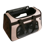 Bolsa De Transporte Saks Caes E Gatos Em Eva Bege Com Marrom Pet-0076