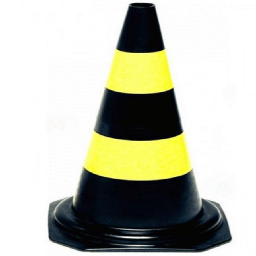 Cone De Pvc Cm Amarelo Preto No Shoptime