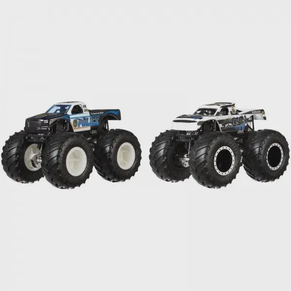 Hot Wheels Monster Trucks 164 Pack com 2 Police Contra Hooligan