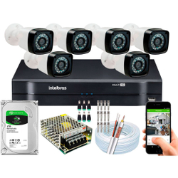 Kit Cftv 6 Cameras Seg 1080p Full Dvr 8ch 1108 Intelbras 1tb Menor preço em Kit Cftv 6 Cameras Seg 1080p Full Dvr 8ch 1108 Intelbras 1tb
