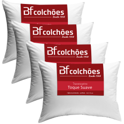 Kit 4 Travesseiros 50x70cm Antialérgico Lavável Fibra Siliconada Macio - bf Colchões é boa?