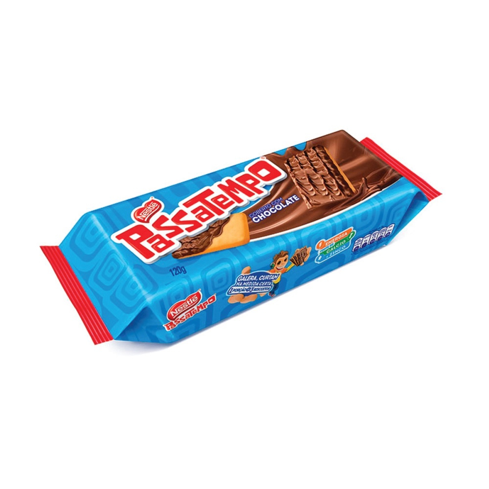 Biscoito Passatempo Recheado Coberto Chocolate 120g - Nestlé No Shoptime