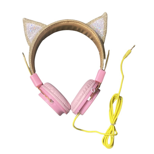 Headphone Fone De Ouvido Com Orelhinha de Gatinho Gato Orelha Com