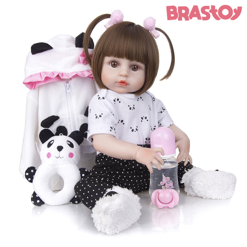 Boneca Bebe Reborn Silicone Girafinha Menina 48cm Realista - Chic