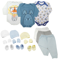 Kit Bebê 15 Peças Body Manga Longa e Mijão + Acessórios Bebê Menor preço em Kit Bebê 15 Peças Body Manga Longa e Mijão + Acessórios Bebê