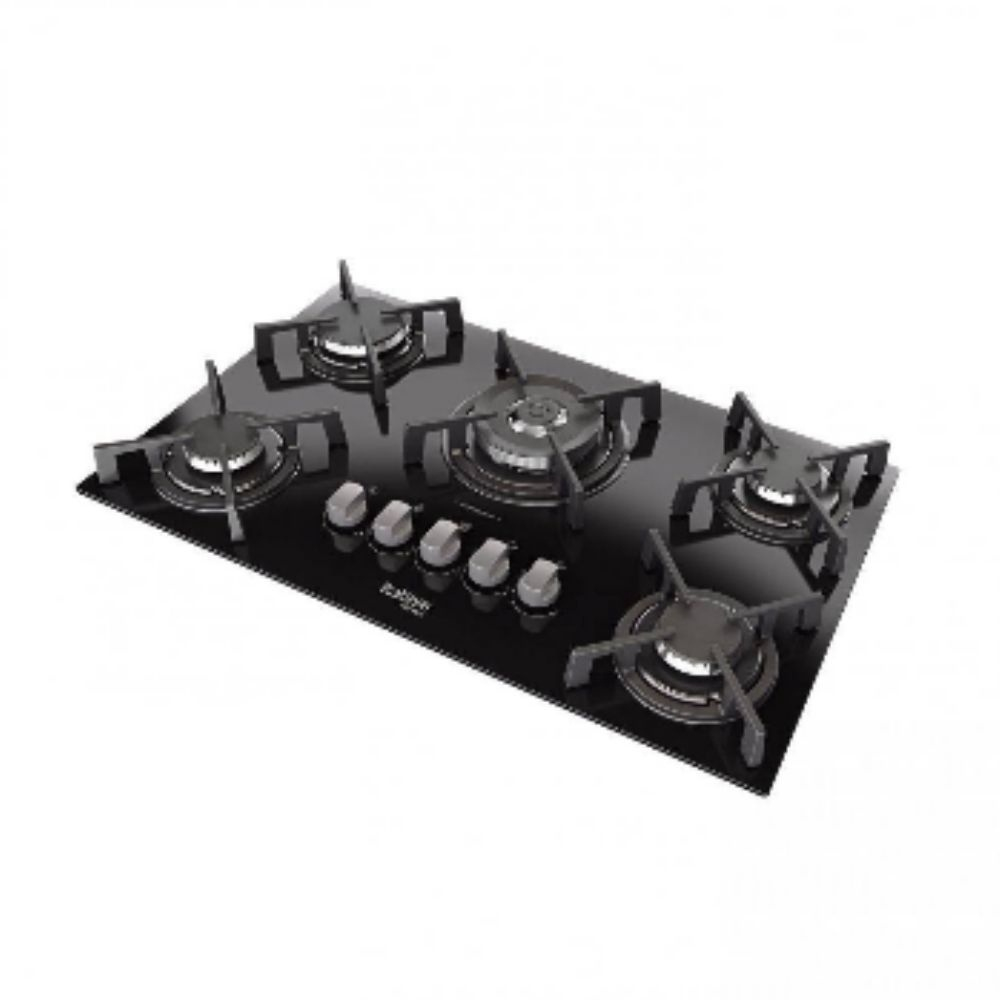 Cooktop 5 bocas tripla chama vitrum bivolt preto itatiaia