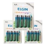 12 Pilha Alcalina Aa Elgin Energy Lr6 1,5v Blister Com 4