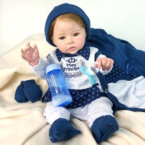 Boneco Bebê Reborn Menino 100% Silicone Principe Acessórios em Promoção na  Americanas