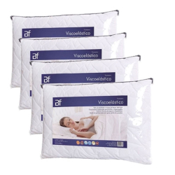 Kit 4 Travesseiro Espuma Da Nasa + Capa Percal 180 Fios Menor preço em Kit 4 Travesseiro Espuma Da Nasa + Capa Percal 180 Fios