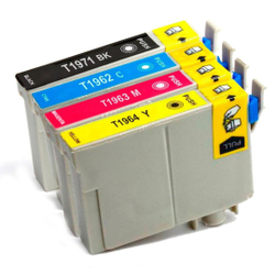 Menor preço em Kit 4 Cartucho Compatível Epson T194 T1971 T1962 T1963 T1964 Para XP-101 XP-201 XP-214 XP-401 XP-411