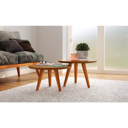 Conjunto Mesa de Centro Ana Redonda Estilo Retrô para Sala Varias Cores - prado moveis é boa?
