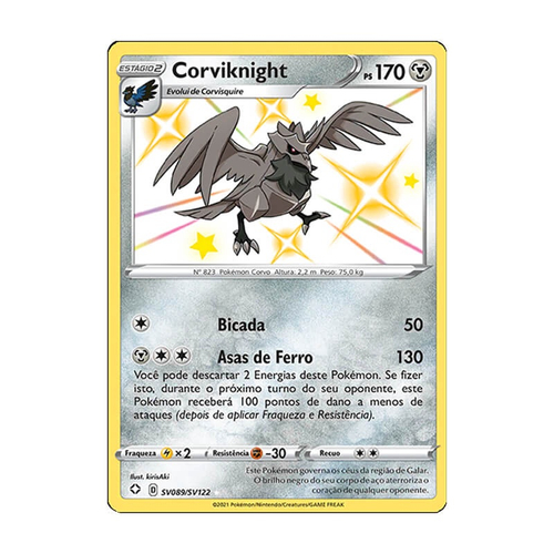 Dizem que o Corviknight é o Pokémon mais forte que habita os céus