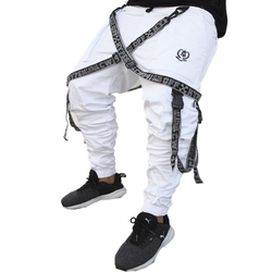 Menor preço em Calça Jogger branca Masculina Trend Suspender Track cinza