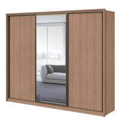 Guarda Roupa Casal Spazio Glass com Espelho 3 Portas de Correr 6 Gavetas Lopas Menor preço em Guarda Roupa Casal Spazio Glass com Espelho 3 Portas de Correr 6 Gavetas Lopas