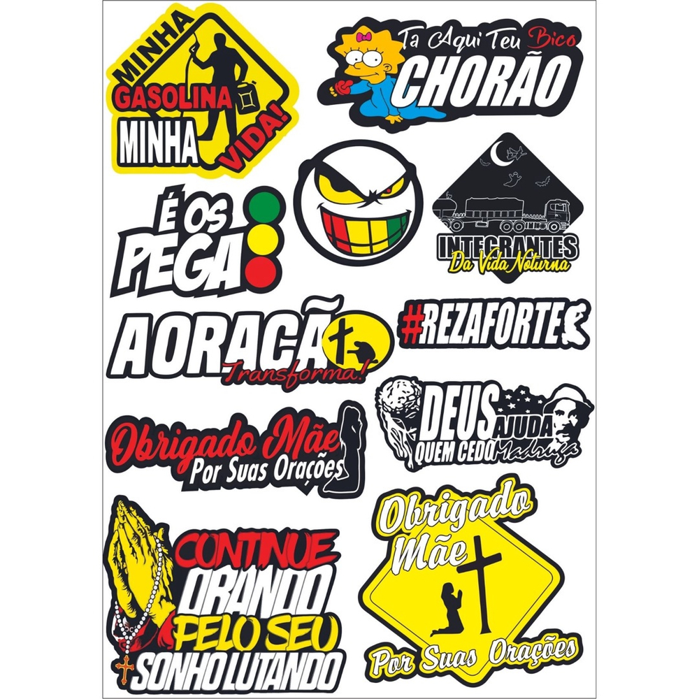 Cartela De Adesivos Moto Motocross Carro Bike Caminhao P S No Shoptime