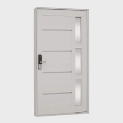 Kit Porta Pivotante Alumínio Sasazaki com Fechadura Biométrica Vidro Liso Aluminium 223,5 x Menor preço em Kit Porta Pivotante Alumínio Sasazaki com Fechadura Biométrica Vidro Liso Aluminium 223,5 x