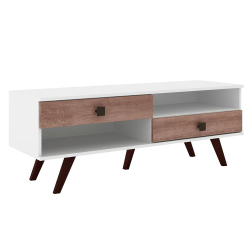Rack para TV até 42 polegadas 2 gavetas rt 3069 branco/rústico - móvel bento Menor preço em Rack para TV até 42 polegadas 2 gavetas rt 3069 branco/rústico - móvel bento