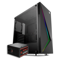 Kit Gabinete Komor rgb + Fonte TomaHawk 500W Menor preço em Kit Gabinete Komor rgb + Fonte TomaHawk 500W
