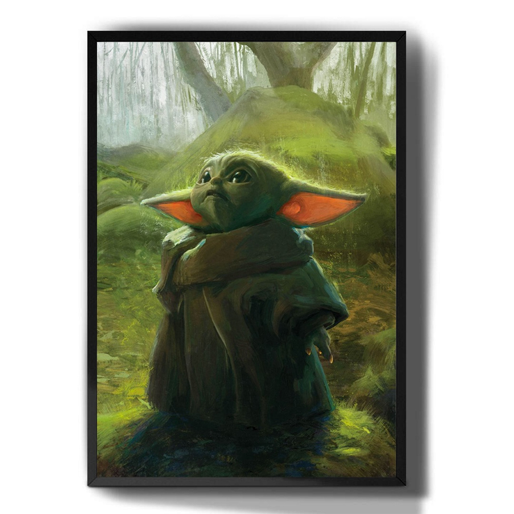 Quadro decorativo poster jogo baby yoda