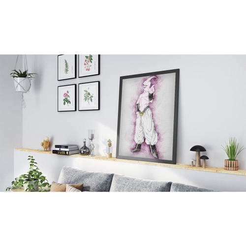 Quadro Grande Decorativo 60x40 Desenho Majin Boo Dragon Ball Arte