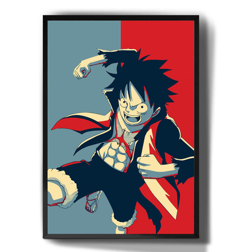 Quadro decorativo Luffy One Piece Anime Desenho arte para sala quarto