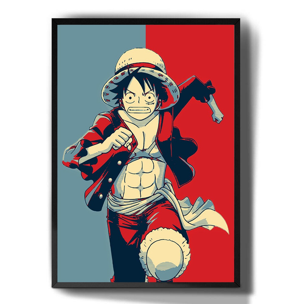 Luffy Rebaixado. One Piece. Quadro decorativo de anime em MDF