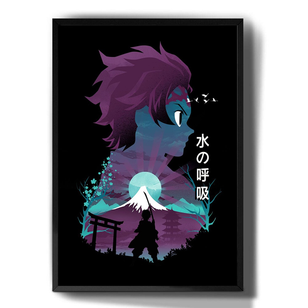 Quadro Decorativo Demon Slayer Desenho Anime Salas Quartos Decorações Com  Moldura G02