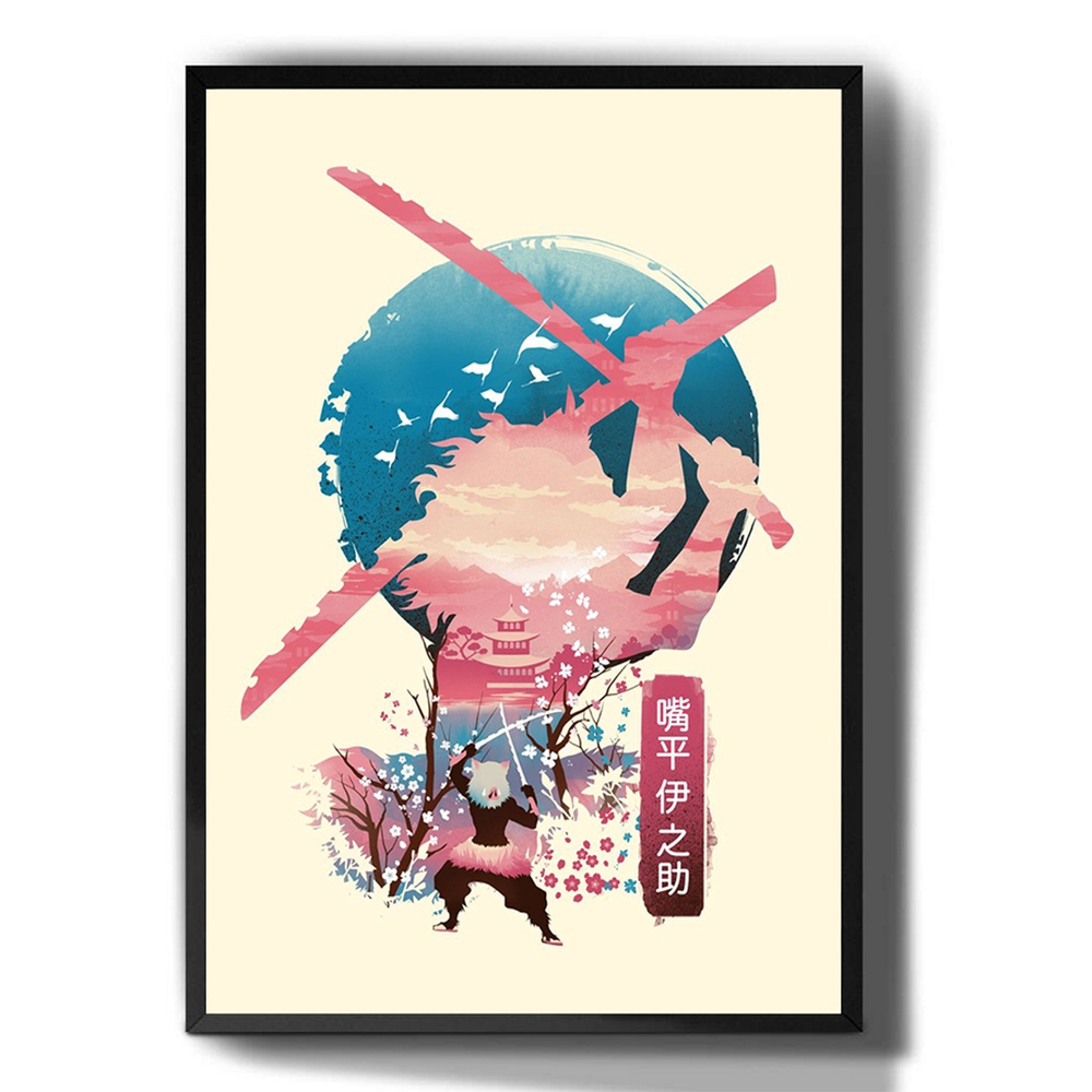 Quadro decorativo Poster Zenitsu Desenho Demon Slayer Arte para sala quarto  no Shoptime