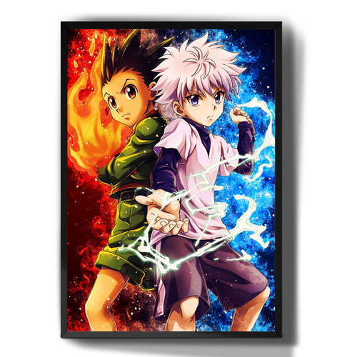 Quadro Hunter x Hunter Anime Desenho Com Moldura GG01