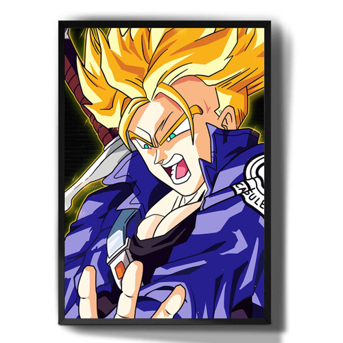 Quadro Decorativo Dragon Ball Goku Desenho Com Moldura G04