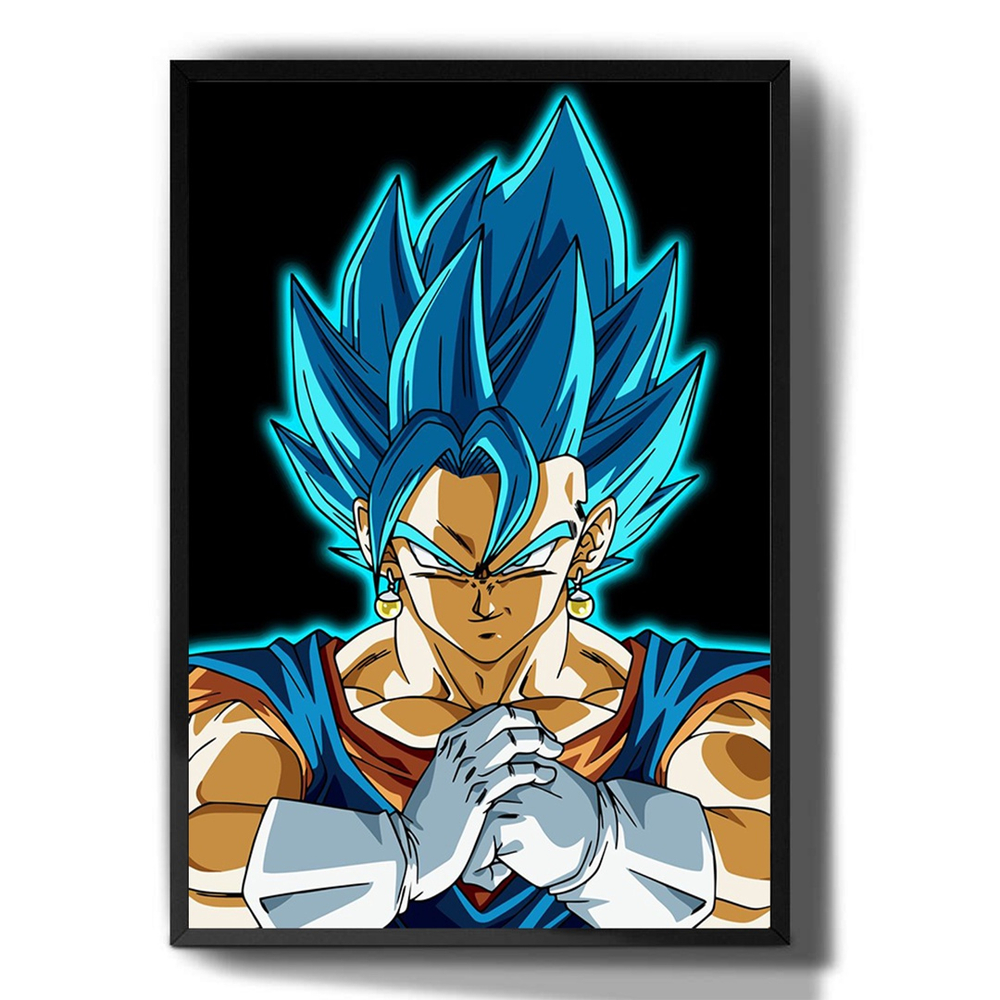 Quadro Dragon Ball Super Goku Ssj Blue c/ Moldura A3 33x45