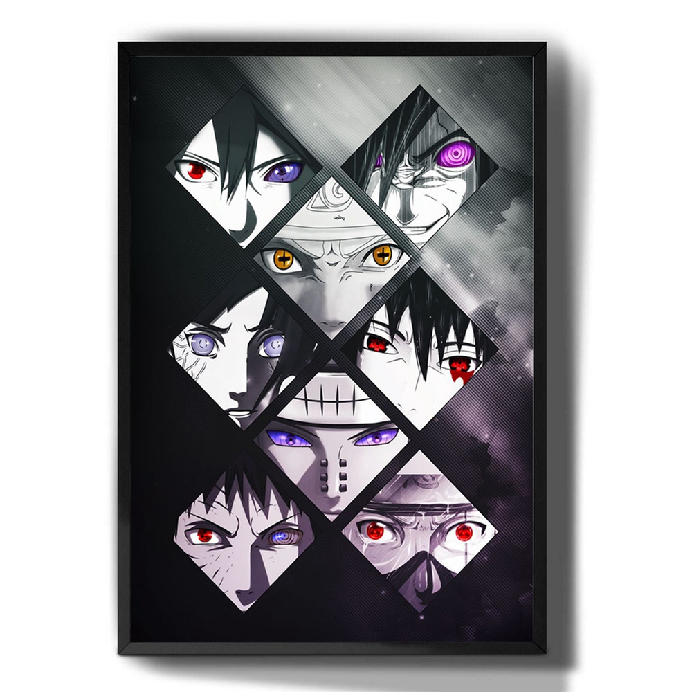 Quadro Decorativo Naruto Anime Olhos Desenho Otaku na Americanas