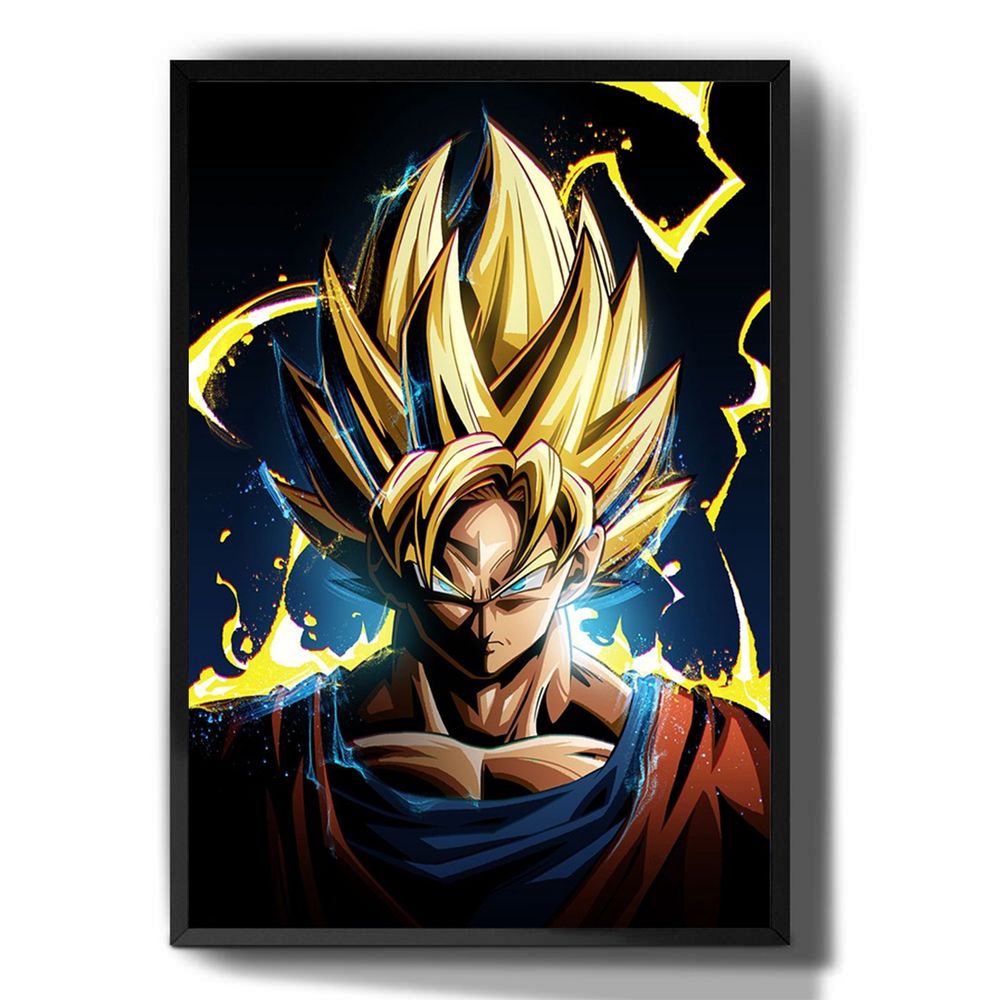 Quadro decorativo Emoldurado Goku Instinto Superior Dragon Ball para sala  quarto em Promoção na Americanas