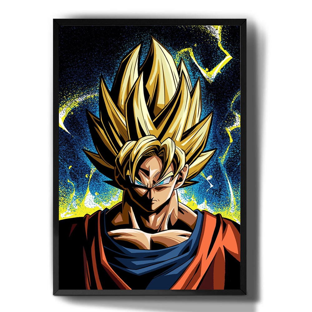 Quadro decorativo Goku Saiyajin Deus Dragon Ball