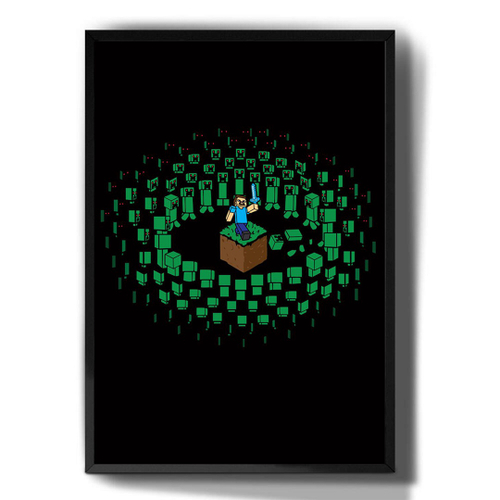 Quadro decorativo A4 Mobs Do Minecraft Cartoons