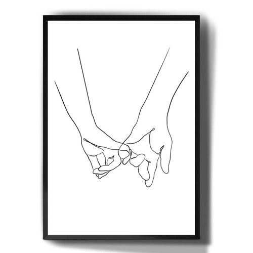 Quadro decorativo Tumblr Casal Mãos Dadas Desenho para sala quarto no  Shoptime