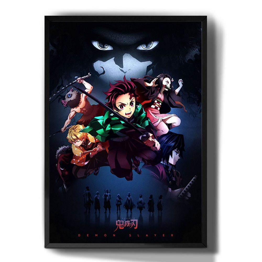 Compra online de Pôster de anime demon slayer, personagem de desenho animado,  pintura decorativa em tela, quarto infantil, arte de parede, casa moderna,  quadros decorativos sem moldura