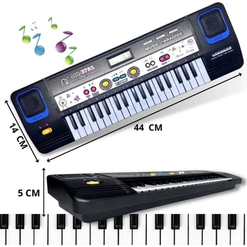 Teclado Infantil Musical Piano 37 Músicas com Microfone Rosa