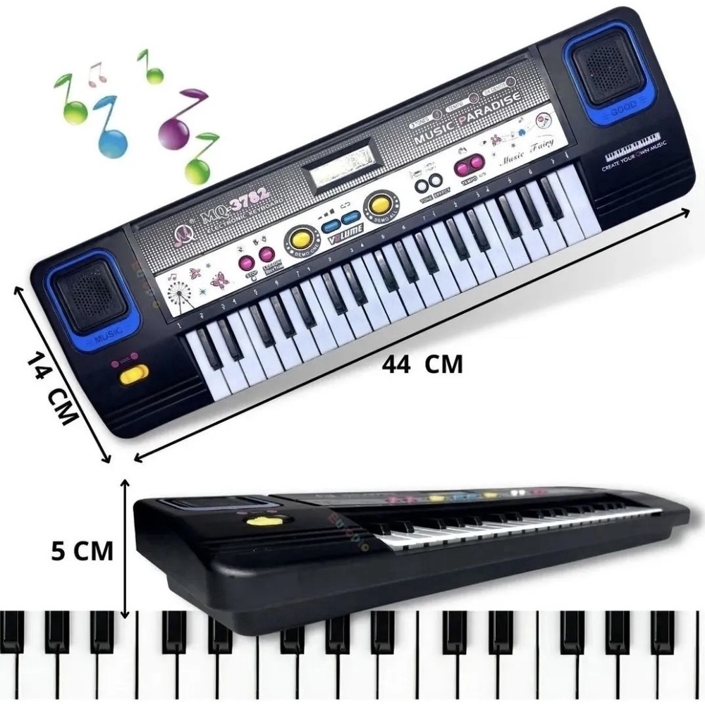 Teclado Piano Musical Infantil Eletrônico 37 Teclas com Microfone - Barra  Rey