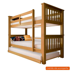 Beliche Bogart com Cama Auxiliar e Escada Fixa Mel Acetinado Menor preço em Beliche Bogart com Cama Auxiliar e Escada Fixa Mel Acetinado