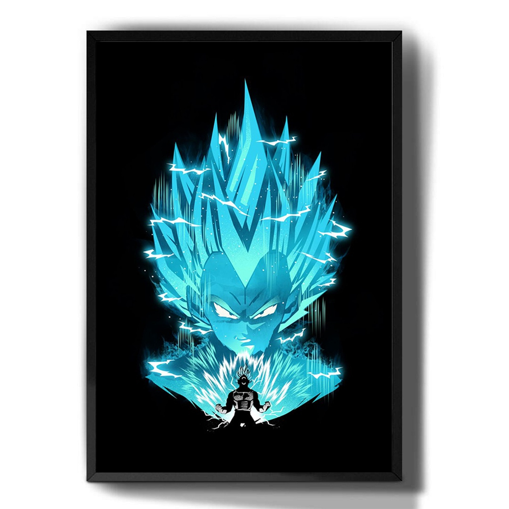 Quadro decorativo emoldurado Sombra Perfil Goku Dragon Ball para