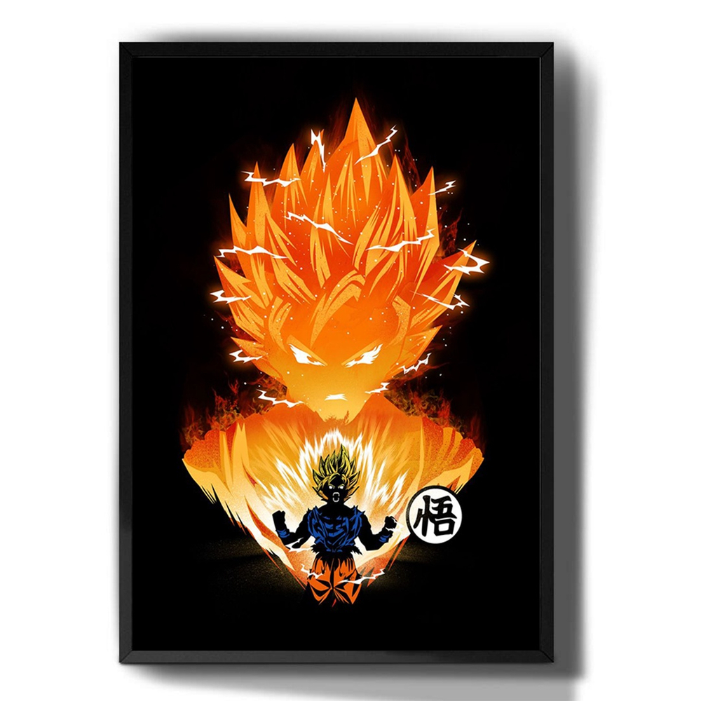 Quadro decorativo Emoldurado Goku Instinto Superior Dragão Arte para sala  quarto no Shoptime