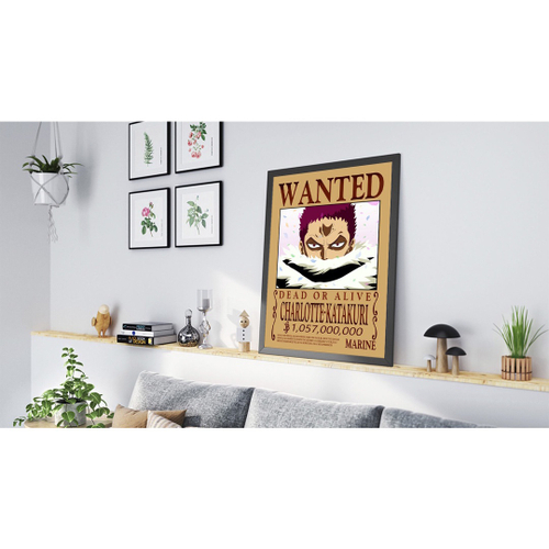 Quadro decorativo Emoldurado One Piece Cartaz procurado Katakuri para sala  quarto em Promoção na Americanas