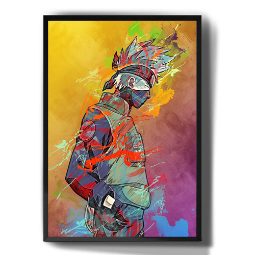 Quadro decorativo Emoldurado Kakashi Anime Naruto Arte Desenho