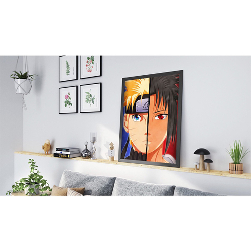 Quadro decorativo Emoldurado Kakashi Anime Naruto Arte Desenho