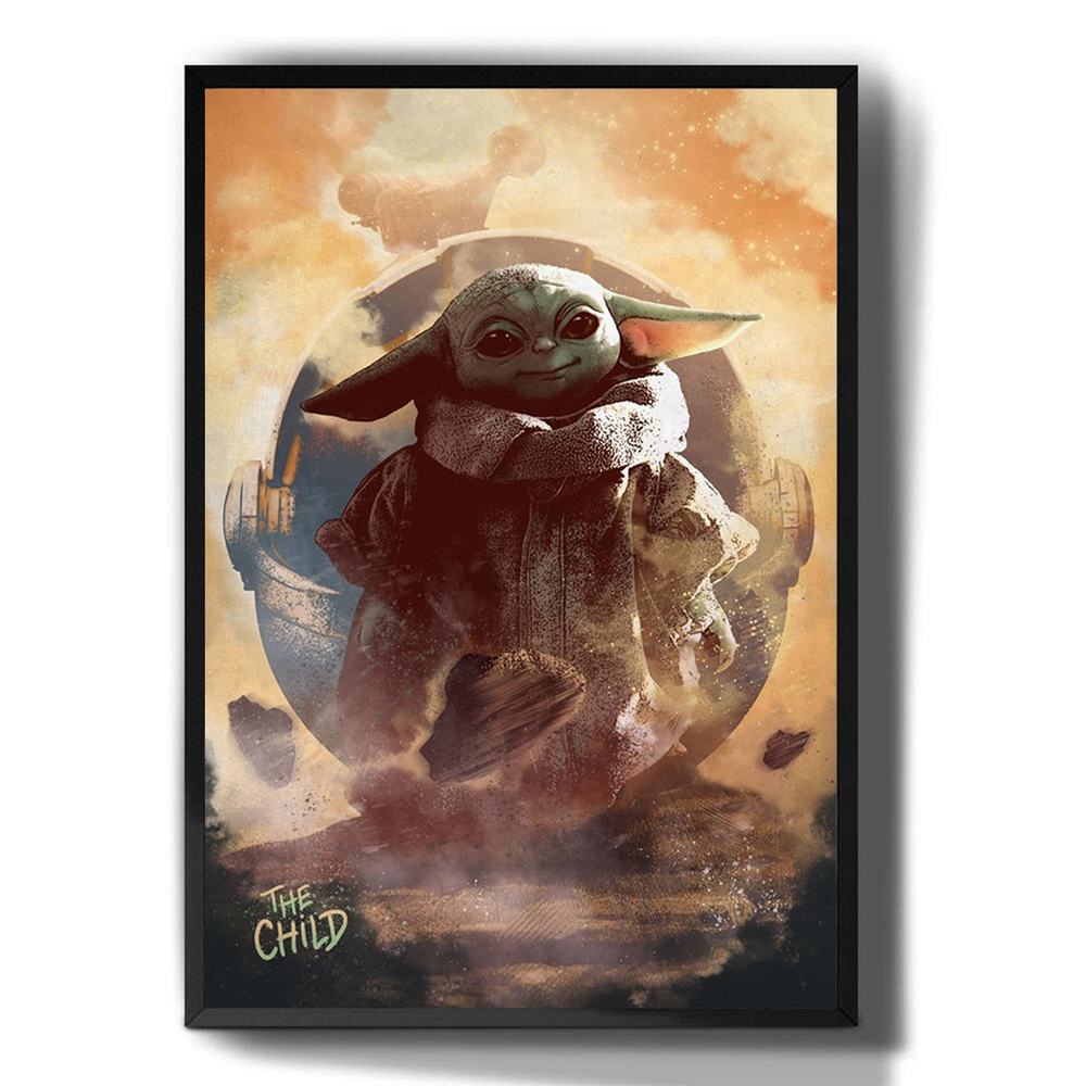 Quadro decorativo poster jogo baby yoda